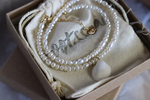 Mini Seashell Tiny Pearl Necklace
