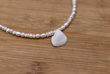 Mini Rose Clam Seashell Pearl Necklace