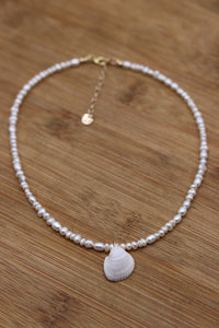 Mini Seashell Tiny Pearl Necklace