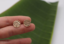 Hammered Round Stud Earrings