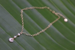 Pearl and Puka Drop Anklet