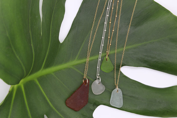 Sea Glass One Drop Necklace
