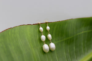 Tiered Pearl Stud Earrings
